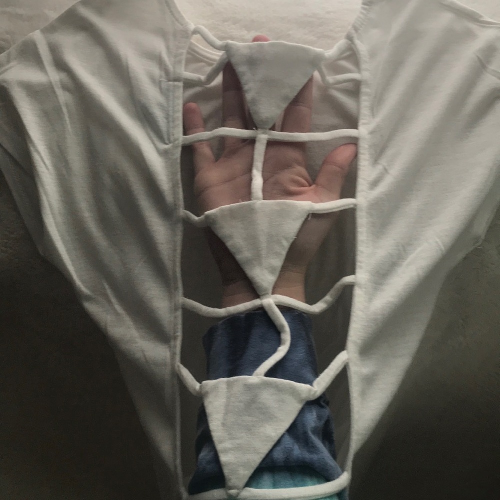 Open back white shirt